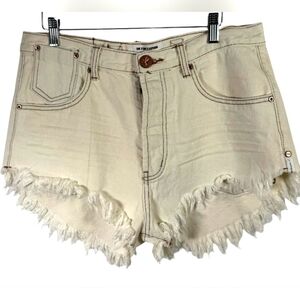 One Teaspoon X Le Wolves Light Wash Denim Shorts Size 28